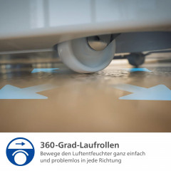 PHILIPS DE3306/11 Series 3000 4L Luftentfeuchter Weiß (258 Watt, Entfeuchterleistung: 34,3 l/d, Raumgröße: 150 m³)