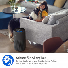PHILIPS AC2221/13 PureProctect Quiet 2200 Series, Luftreiniger Dunkelgrau (28 Watt, Raumgröße: 109 m², HEPA-, Aktivkohle-, Vorfilter)