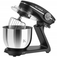 KLAMER Knetmaschine Küchenmaschine Schwarz (Rührschüsselkapazität: 6 l, 1800 Watt)