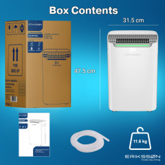 ERIKSSØN 20L/24h Dry Pro Plus Luftentfeuchter White, Raumgröße: 70 m²)