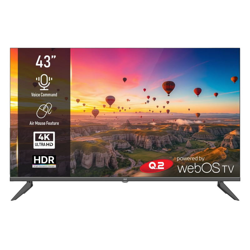 Q.2 43 Zoll | 4K UHD 3840x2160 | Smart TV LED (Flat, 43 Zoll / 108 cm, UHD 4K, SMART TV)