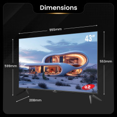 Q.2 43 Zoll | 4K UHD 3840x2160 | Smart TV LED (Flat, 43 Zoll / 108 cm, UHD 4K, SMART TV)