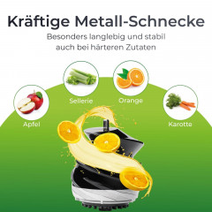 KLAMER Entsafter 150W Slow Juicer 150 Watt, Schwarz