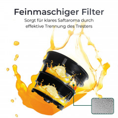 KLAMER Entsafter 150W Slow Juicer 150 Watt, Schwarz