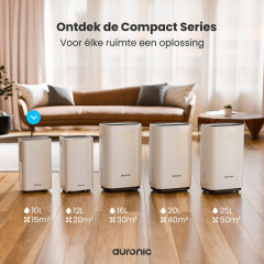 AURONIC AU3270 - Compact Series Luftentfeuchter Weiß (195 Watt, Raumgröße: 15 m²)