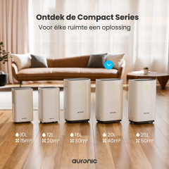 AURONIC AU3272 - Compact Series Luftentfeuchter Weiß (378 Watt, Raumgröße: 40 m²)