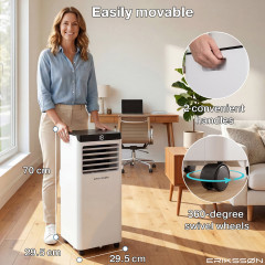 ERIKSSØN Silent Comfort Series Klimagerät weiß Mobile Klimagerät Schwarz (Max. Raumgröße: 30 m², EEK: A)
