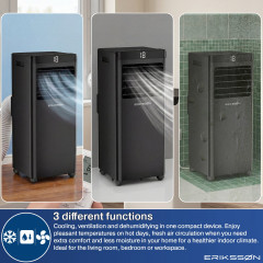 ERIKSSØN Silent Comfort Series Klimagerät Schwarz Mobile Klimagerät Schwarz (Max. Raumgröße: 30 m², EEK: A)