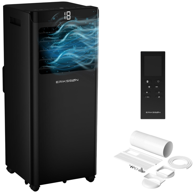 ERIKSSØN Silent Comfort Series Klimagerät Schwarz Mobile Klimagerät Schwarz (Max. Raumgröße: 30 m², EEK: A)