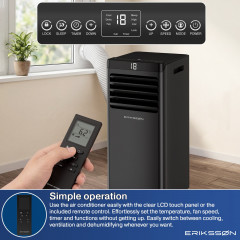 ERIKSSØN Silent Comfort Series Klimagerät Schwarz Mobile Klimagerät Schwarz (Max. Raumgröße: 30 m², EEK: A)