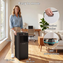 ERIKSSØN Silent Comfort Series Klimagerät Schwarz Mobile Klimagerät Schwarz (Max. Raumgröße: 30 m², EEK: A)