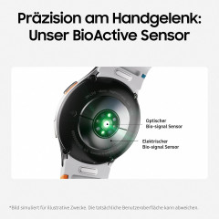 SAMSUNG Galaxy Watch7 BT 44 mm Smartwatch Aluminium Nitrilkautschuk, 85-130 mm, Green