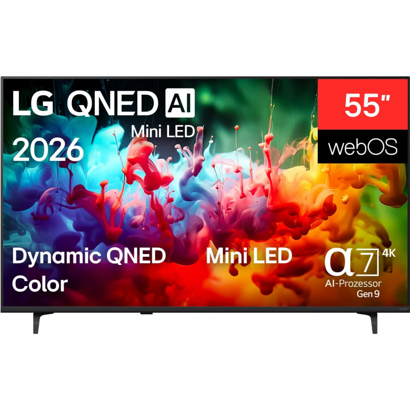 LG 55QNED72B6B LG QNED TV (Flat, 55 Zoll / 139 cm, UHD 4K, SMART TV)