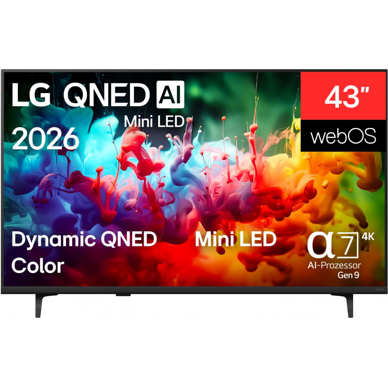 LG 43QNED72B6B LG QNED TV (Flat, 43 Zoll / 109 cm, UHD 4K, SMART TV)