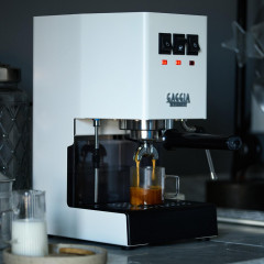 GAGGIA RI9481/13 CLASSIC E24 OP/Messingboiler Siebträgermaschine Polar Weiß