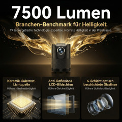 DEBUY Portable Mini HD Android WiFi 6 Beamer(Full-HD, 7500 Lumen)
