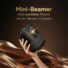 DEBUY Portable Mini HD Android WiFi 6 Beamer(Full-HD, 7500 Lumen)