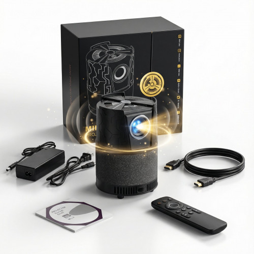 DEBUY Portable Mini HD Android WiFi 6 Beamer(Full-HD, 7500 Lumen)