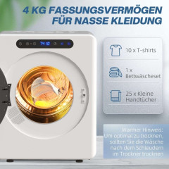 FLYSTAR 4kg kompakt 6 Programme Wäschetrockner, A++ -40%)