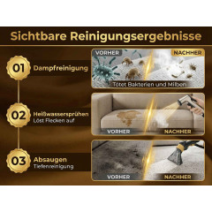 DEBUY 1800W 17kPa 100°C Heißdampf Extraktion Dampfreiniger, Hochdruck-Sprühextraktion