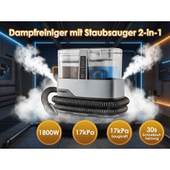 DEBUY 1800W 17kPa 100°C Heißdampf Extraktion Dampfreiniger, Hochdruck-Sprühextraktion