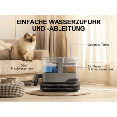 DEBUY 1800W 17kPa 100°C Heißdampf Extraktion Dampfreiniger, Hochdruck-Sprühextraktion