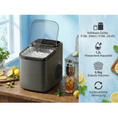BYTELIKE 12kg/24h 95W 1,2L Selbstreinigend 6-10 Min. Eiswürfelmaschine