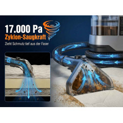 BYTELIKE 1800W 17000Pa Dampf Heißwasser 100°C Dampfreiniger