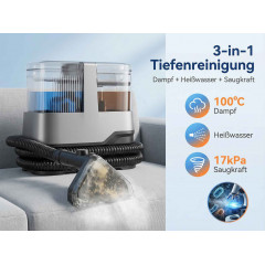BYTELIKE 1800W 17000Pa Dampf Heißwasser 100°C Dampfreiniger
