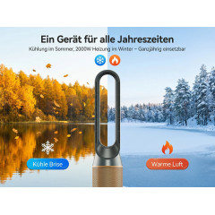 UWOT 3-in-1: Heizen, Kühlen & Luftreinigen Standventilator Gold
