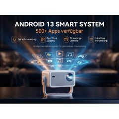 DEBUY Native 1080P 4K-Decoding Auto-Fokus WiFi 6 Mini Beamer(Full-HD+, 650 ANSI-Lumen)