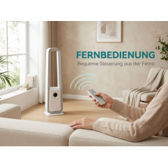 DEBUY Rotorlos 24-Stufen 36W 50° HEPE Ventilator Weiß (80 Watt)