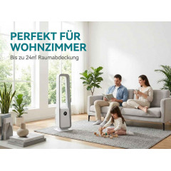 DEBUY Rotorlos 24-Stufen 36W 50° HEPE Ventilator Weiß (80 Watt)
