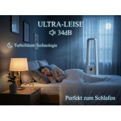 DEBUY Rotorlos 24-Stufen 36W 50° HEPE Ventilator Weiß (80 Watt)