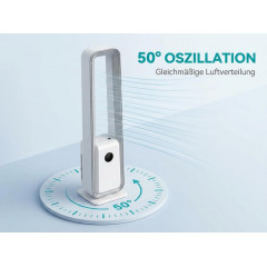 DEBUY Rotorlos 24-Stufen 36W 50° HEPE Ventilator Weiß (80 Watt)