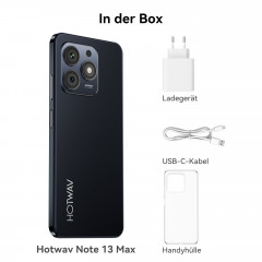HOTWAV Note 13 Max 256 GB Schwarz, Android Smartphone, Smartphone ohne Vertrag, Günstige handy, Mobiltelefon, 24 Monate Garantie. Dual SIM