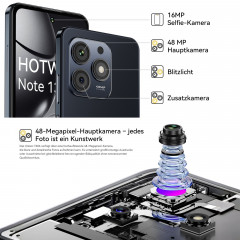 HOTWAV Note 13 Max 256 GB Schwarz, Android Smartphone, Smartphone ohne Vertrag, Günstige handy, Mobiltelefon, 24 Monate Garantie. Dual SIM