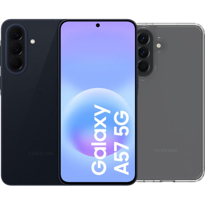 Samsung Galaxy A57 256GB Dunkelblau 5G + BlueBuilt Backcover Transparent